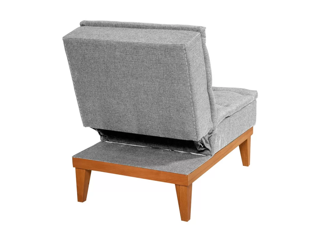 Fauteuil convertible tissu gris clair Sporka 62cm