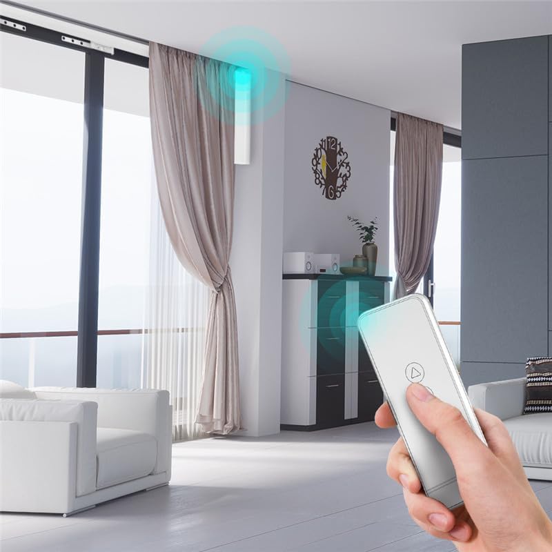 Elektrische Vorhangschiene mit automatischer Schiene, Motorisierte Vorhangschiene Smart Curtains System mit App, Voice, Fernbedienung für Wohnzimmer Schlafzimmer, 2,16-4,2m Anwendbar