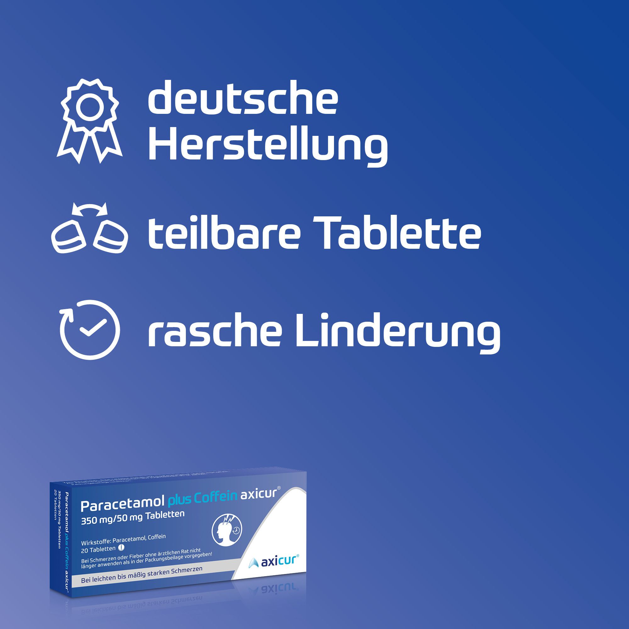 Paracetamol plus Coffein axicur 350 mg/50 mg Tabletten