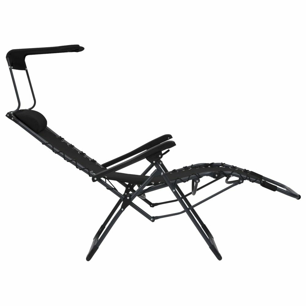 Chaise pliable de terrasse textilène noir