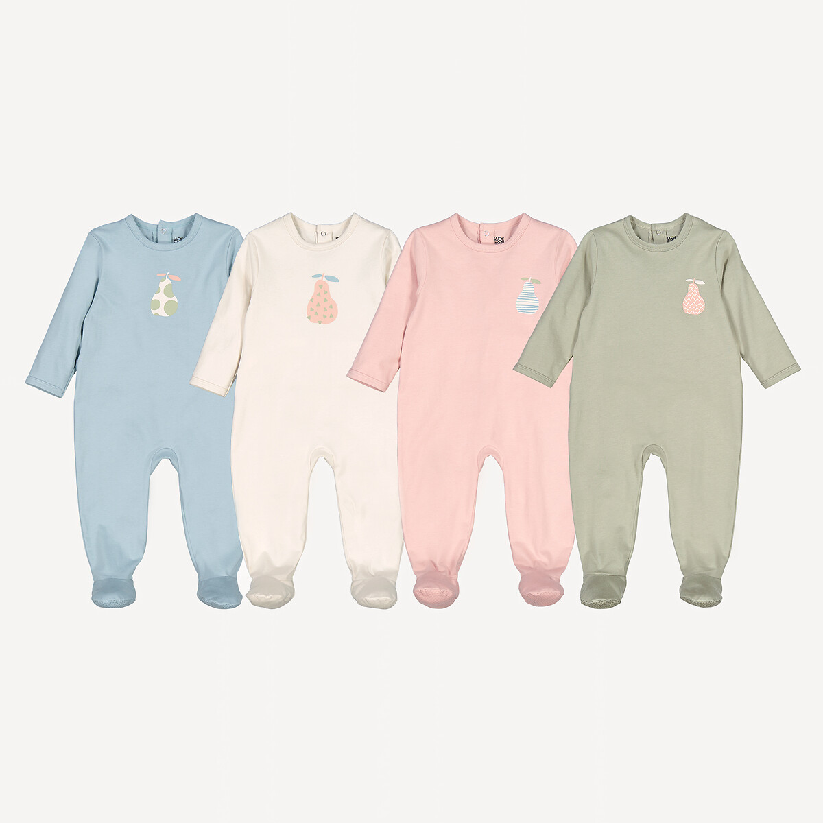 COLEÇÃO LA REDOUTE<br>Conjunto de 4 pijamas de algodão, estampa de pera