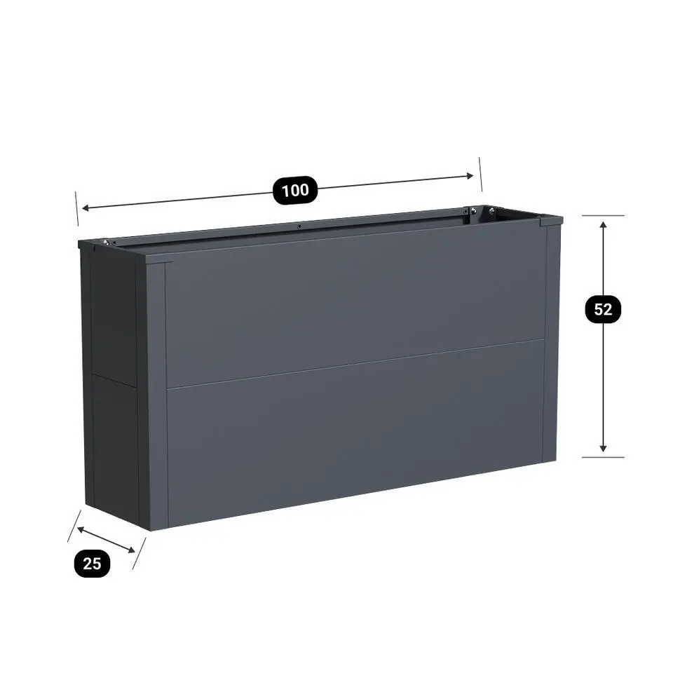 Plantenbak - 100 x 25 x 52 cm - Antraciet