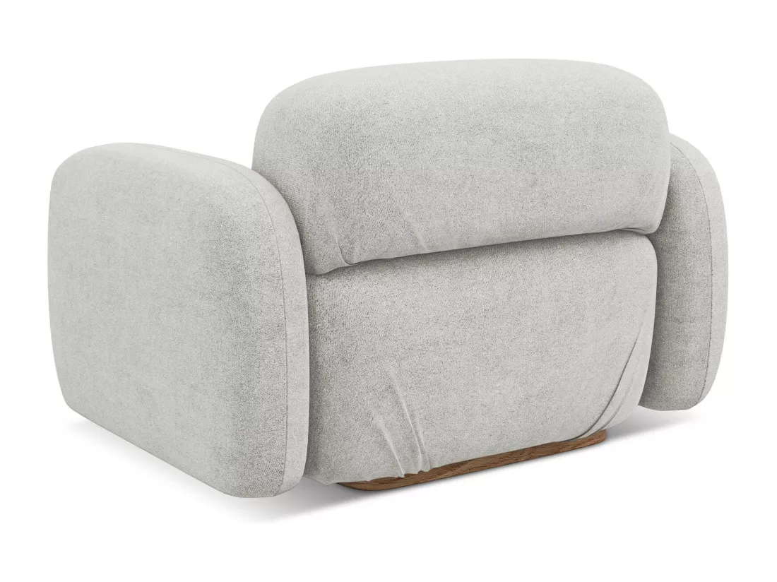 Fauteuil en tissu bouclette - argent - AILANI