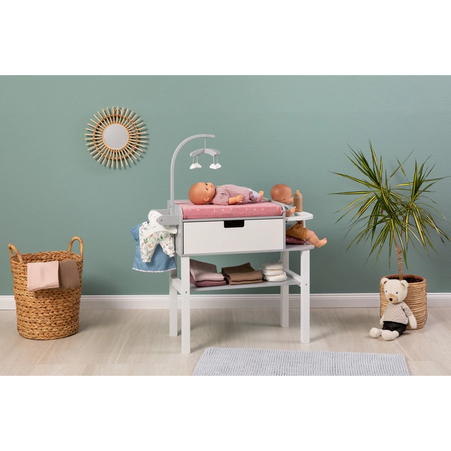 MUSTERKIND® Puppen-Wickelkommode Viola grauweiß