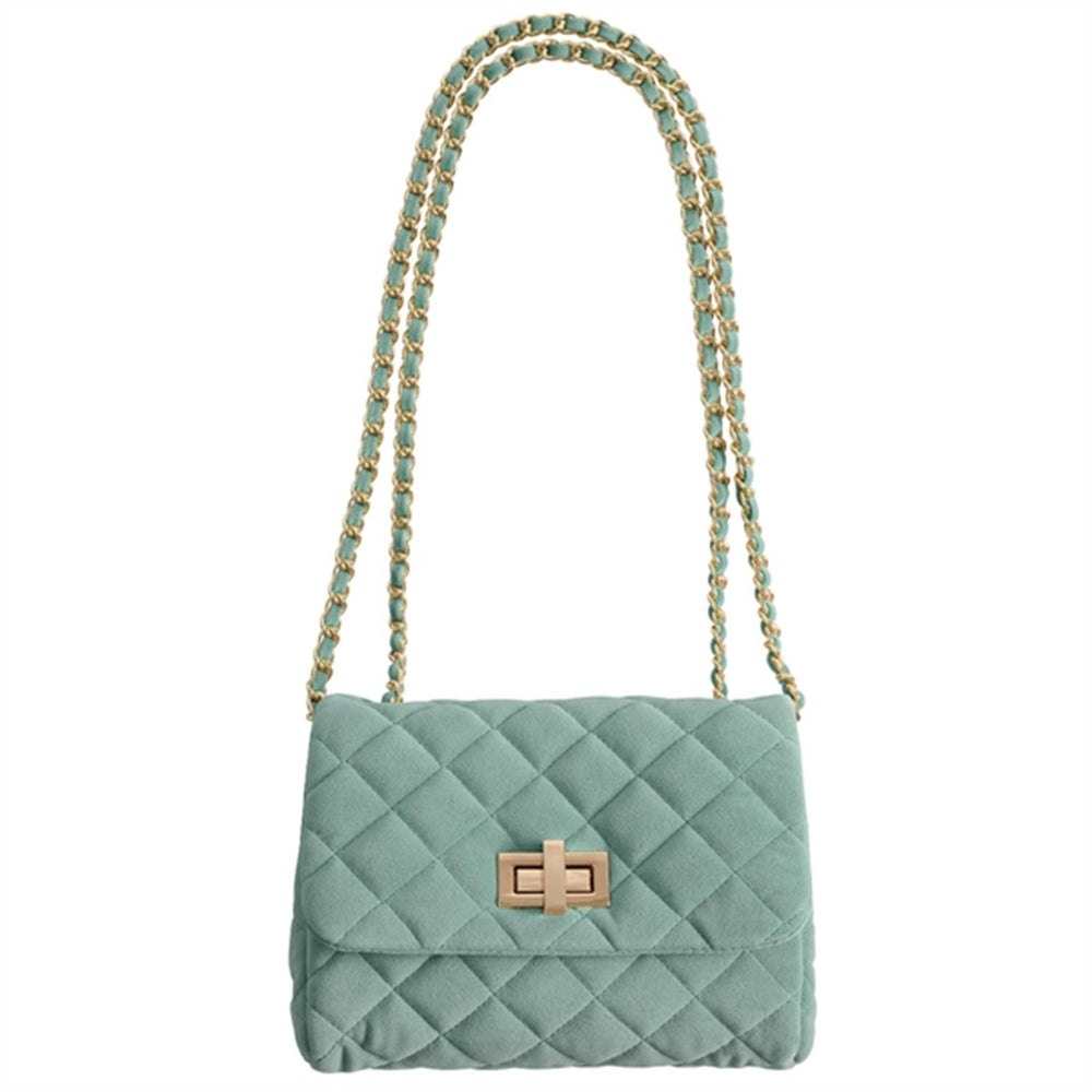 Medium Velour Taske Nile Blue - Milledeux