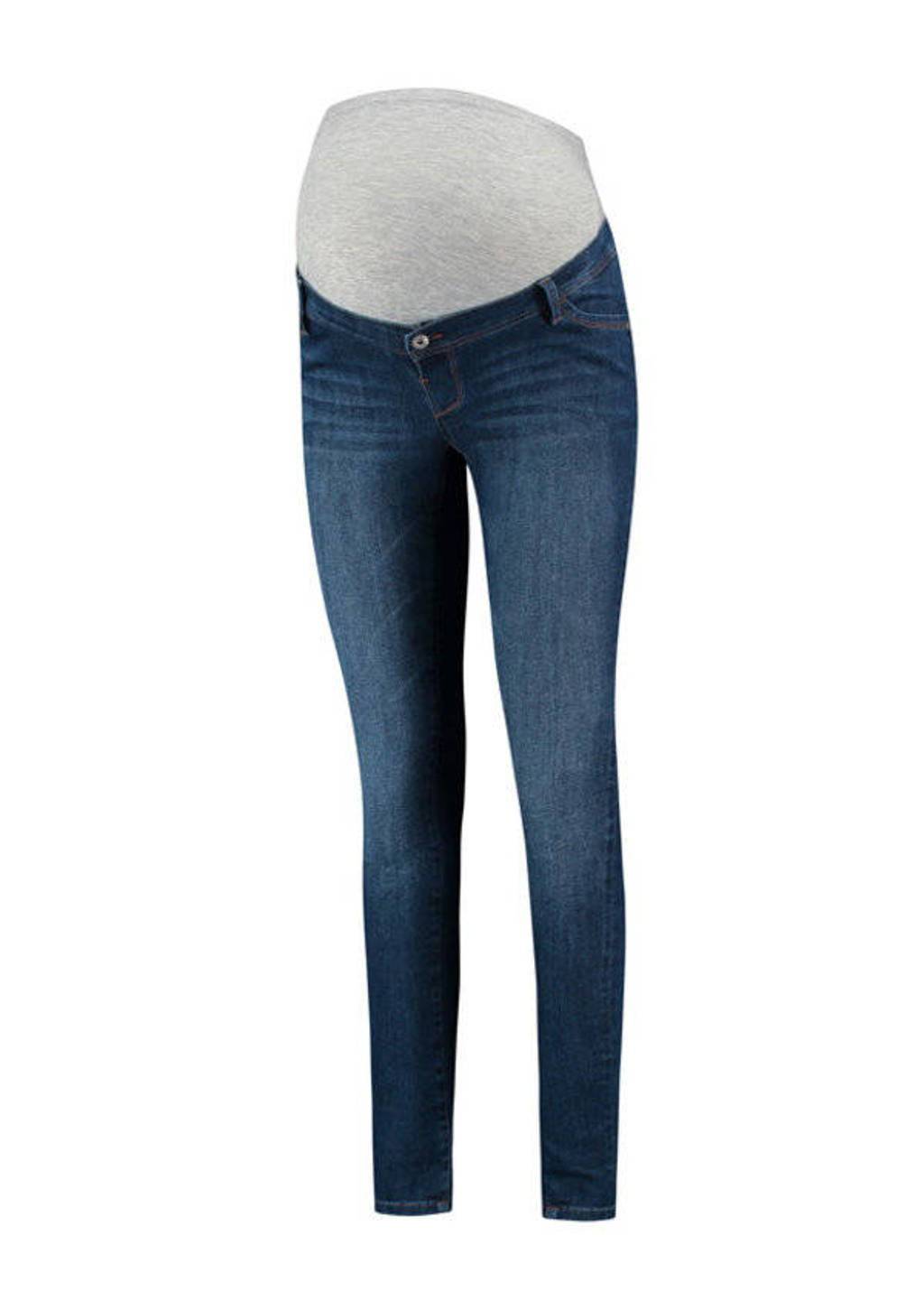 LOVE2WAIT low waist skinny zwangerschapsjeans met katoen donkerblauw