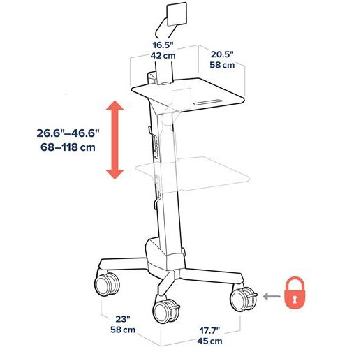 Ergotron Neo-Flex LCD Cart Gris Ecran plat Panier/chariot multimédia