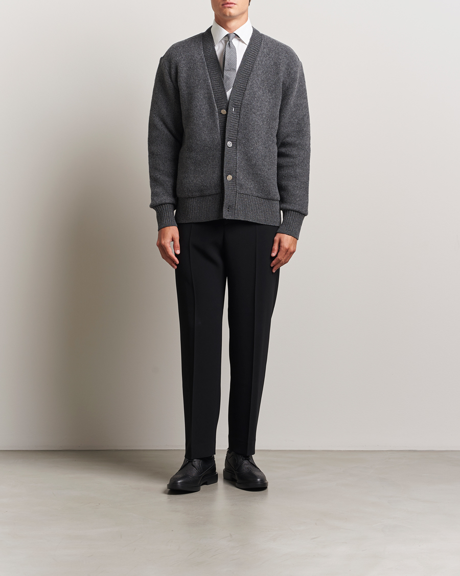 Thom Browne Wool Fleece Cardigan Charcoal