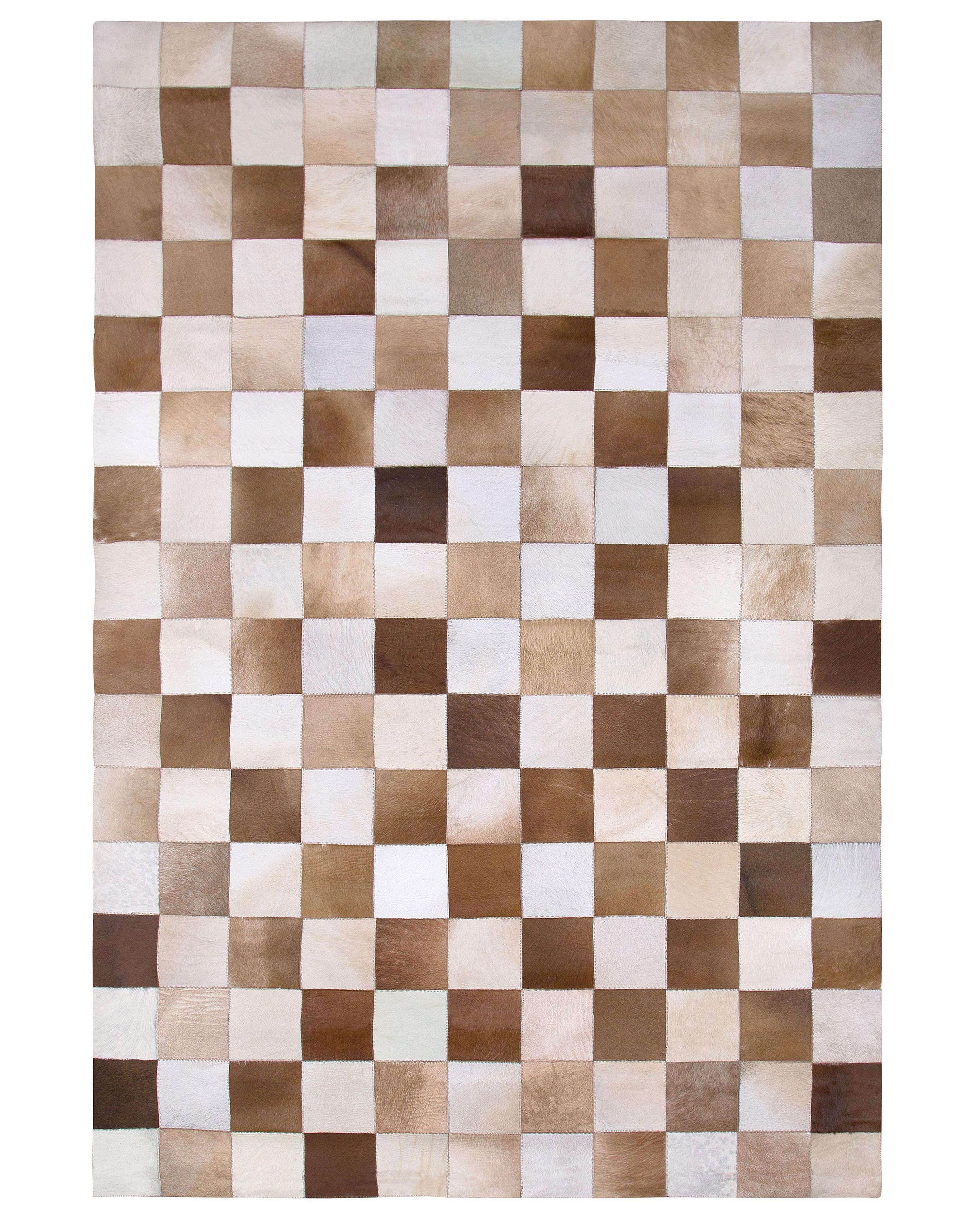Vloerkleed SOLMAZ Beige 140 x 200 cm Leer