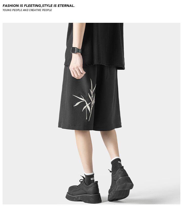AXEN - Shorts met hoge taille en bladprint