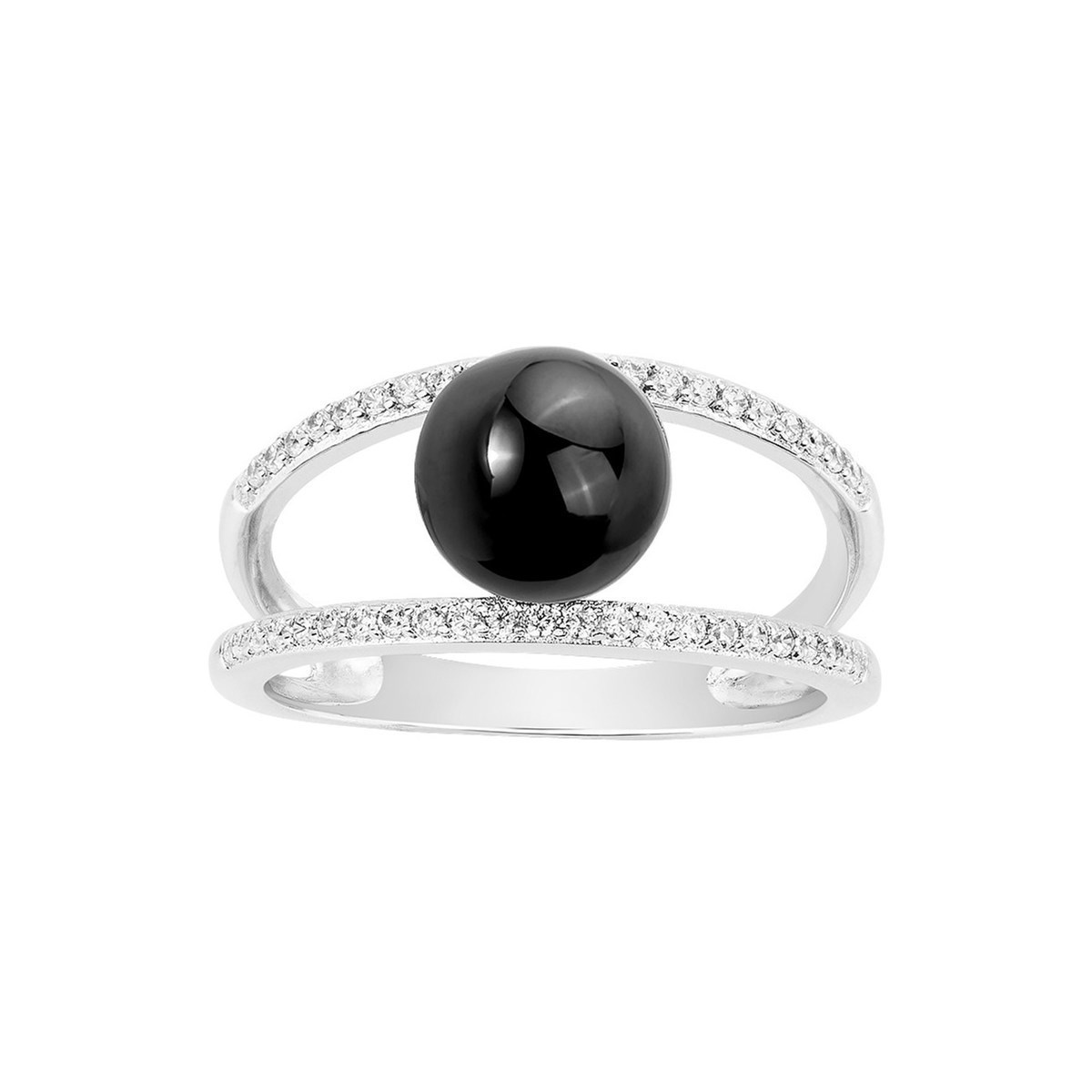 Bague en Argent 925 millièmes et céramique - blanc brillant