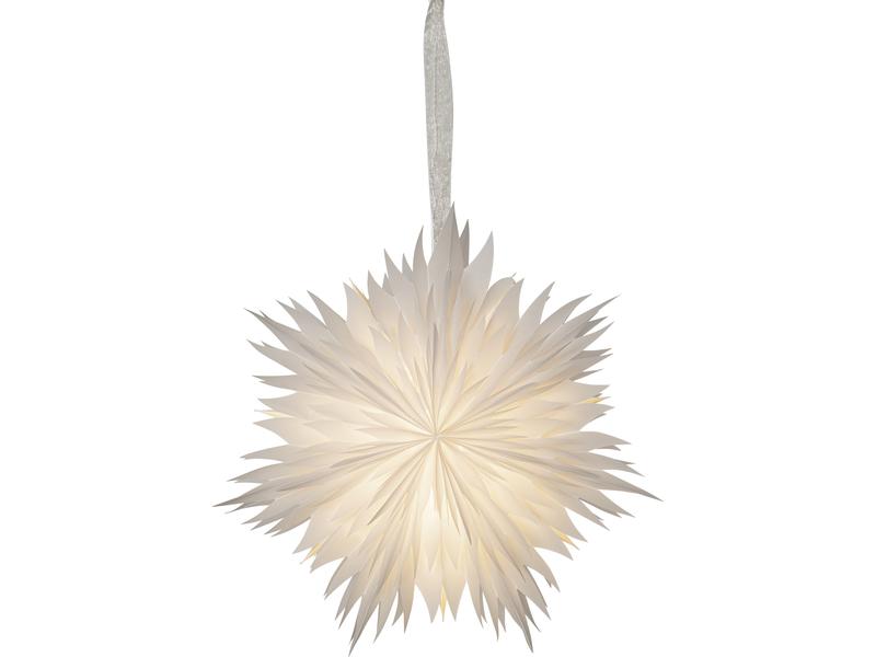Star Trading Papierstern Dis, Weiss, Ø 45 cm LED Weihnachtsdekoration