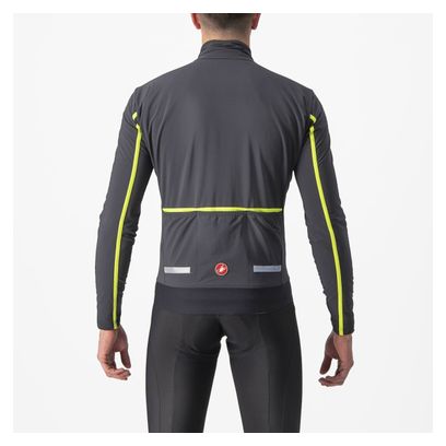Veste Manches Longues Castelli Flight Air Gris Foncé/Jaune Fluo