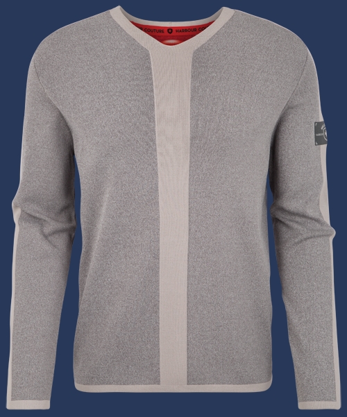 Herren Pullover 015 KoNitI, Heathergrey/Silversand
