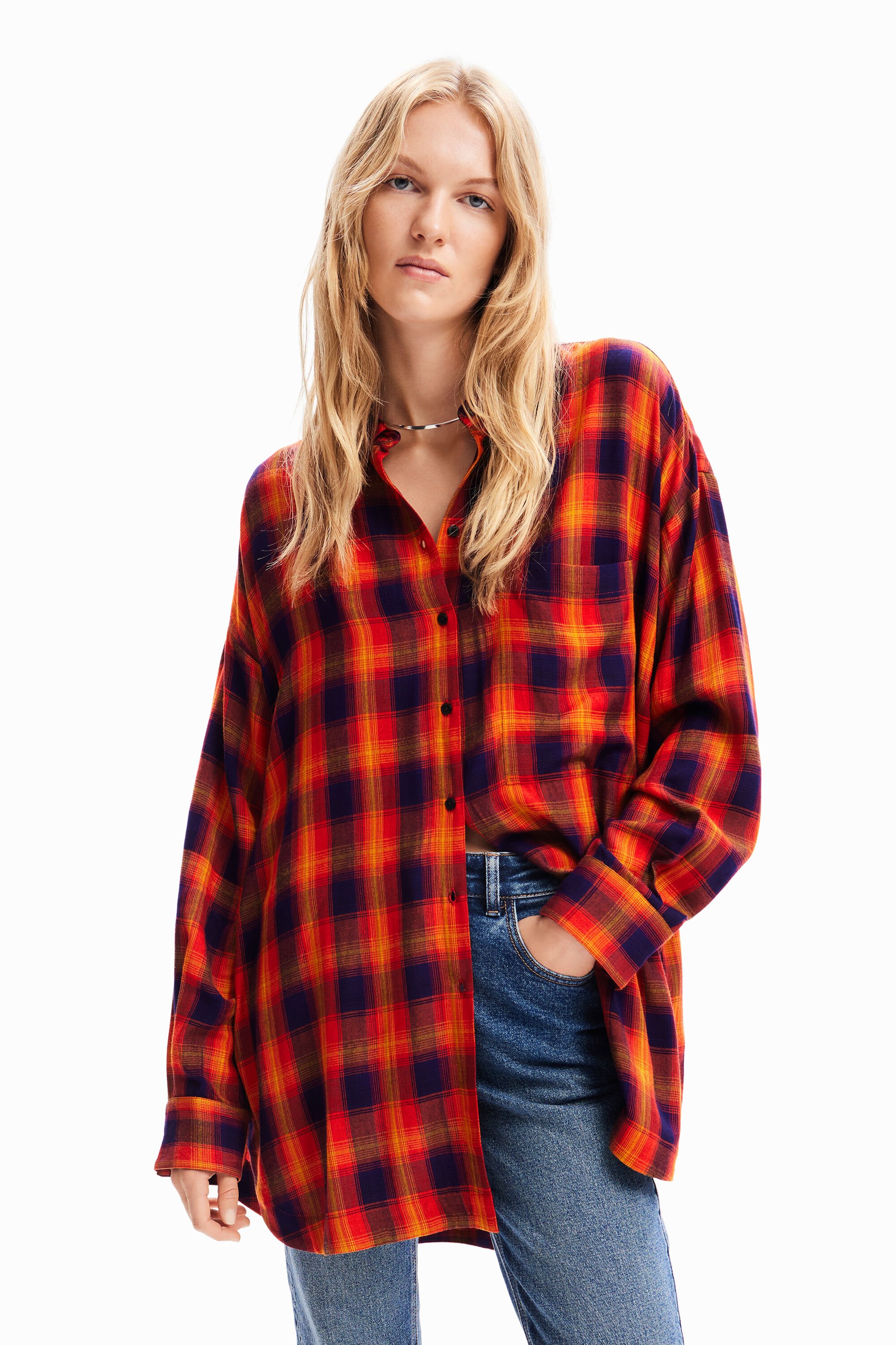 Chemise oversize carreaux