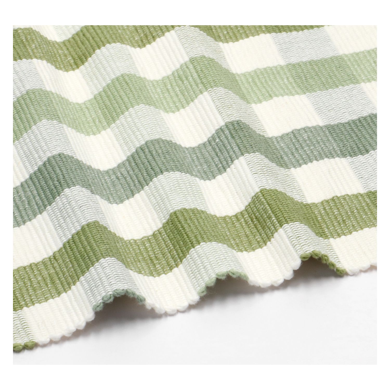 Placemat geribbeld, GOTS bio-katoen, groen, geruit, 35 x 50 cm