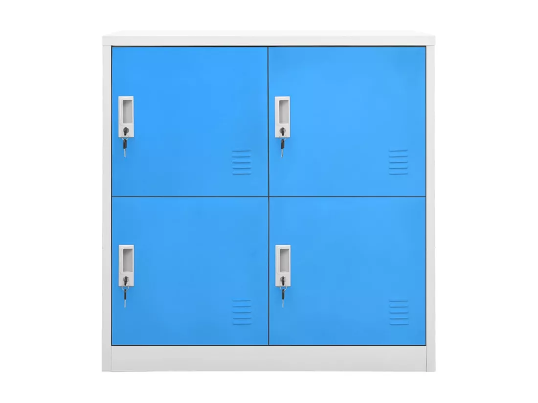Armoire à casiers Gris clair et bleu 90x45x92,5 cm Acier