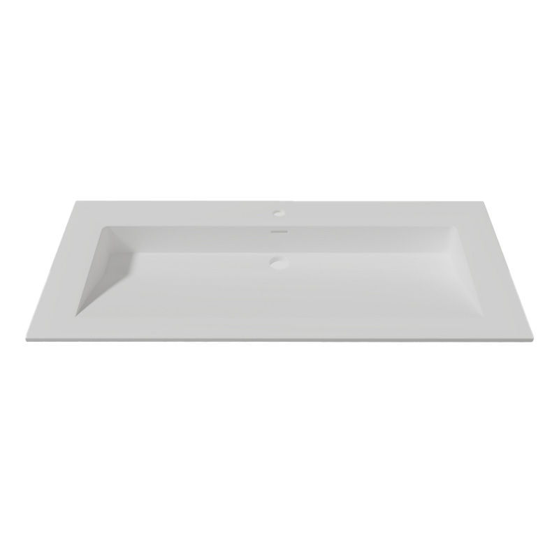 Lambini Designs Flora solid surface wastafel 100cm met 1 kraangat wit mat