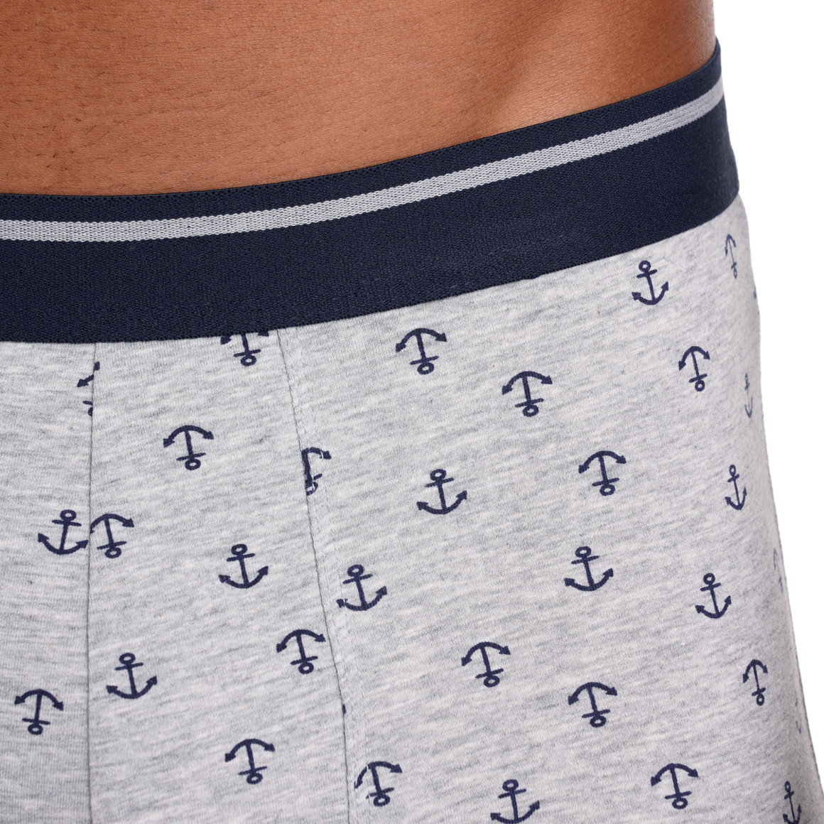 VanVaan Herren Retroshorts mit Anker-Allover hellgrau
