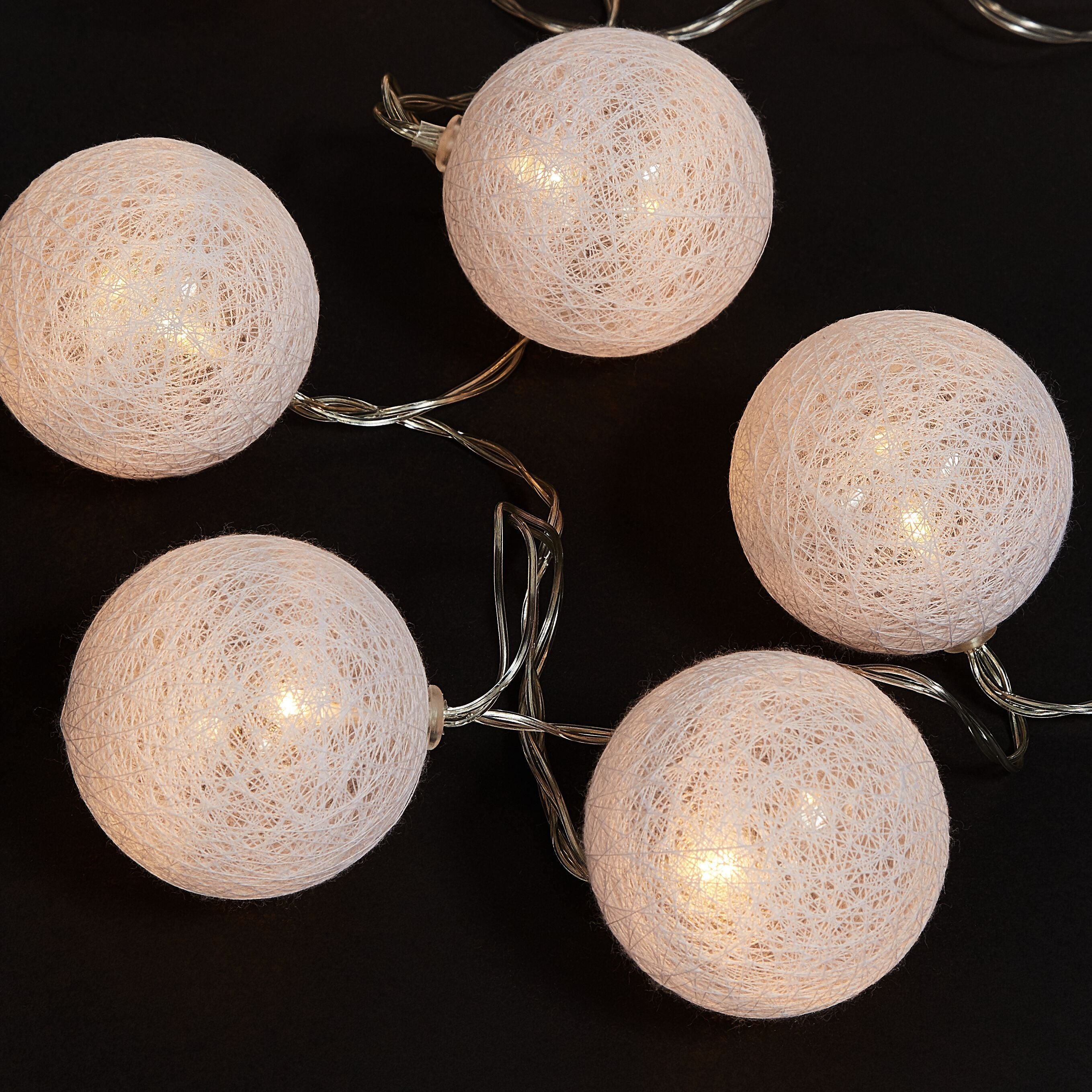 COTTON LED-Lichterkette - Weiss / B: 165.0 cm x D: 6.0 cm