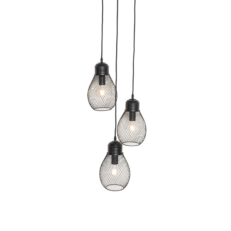 Design hanglamp zwart 3-lichts - Raga