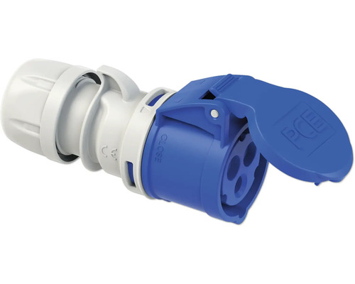 Caravankoppeling PCE 16A IP44 3-polig blauw/grijs