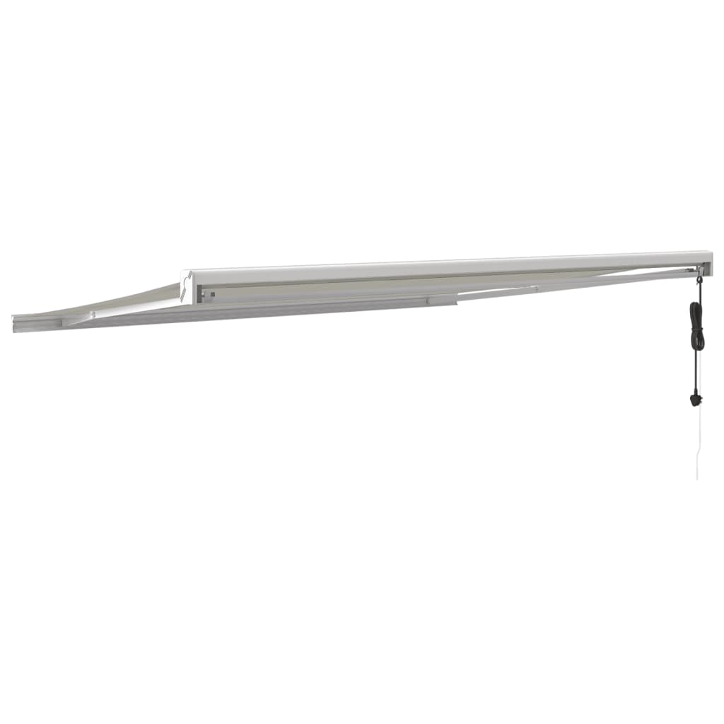 Auvent rétractable crème 4,5x3 m tissu et aluminium