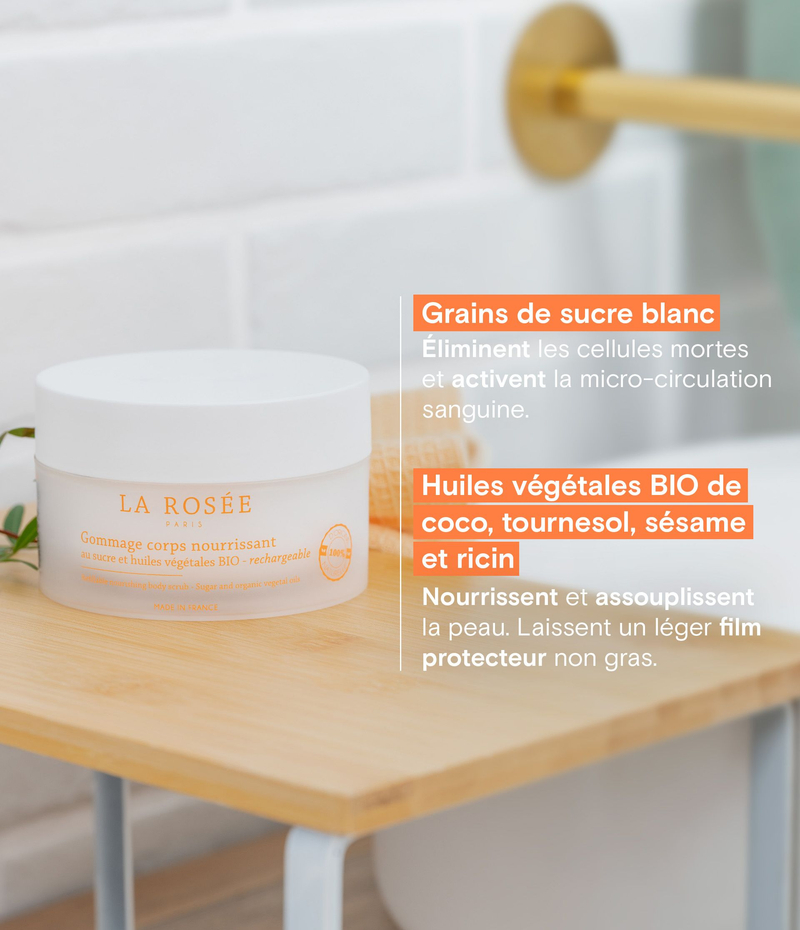 Gommage corps nourrissant rechargeable