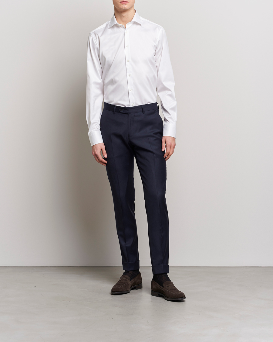 Stenströms Slimline Twofold Stretch Shirt White