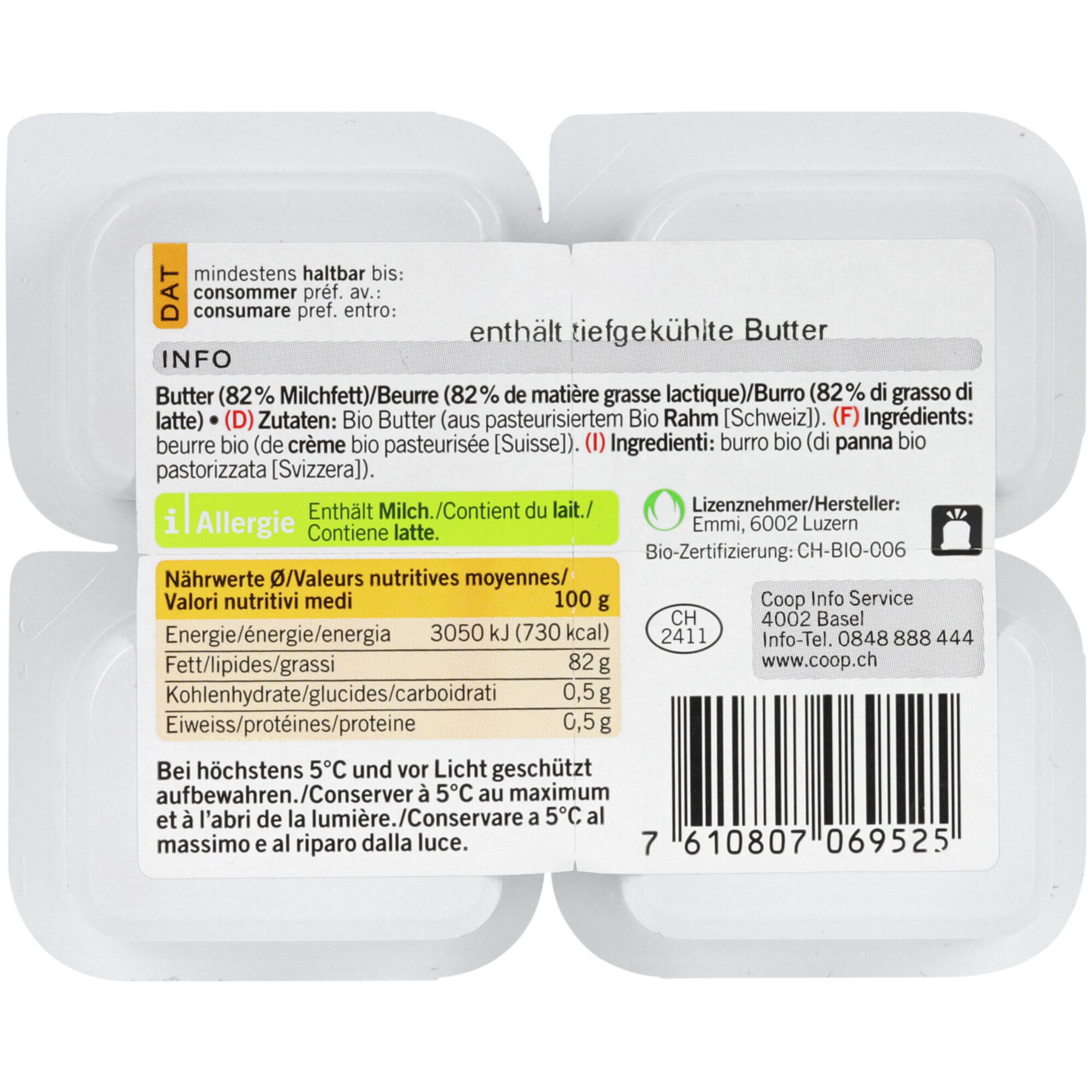 Naturaplan Bio Butter Portion 4x15g