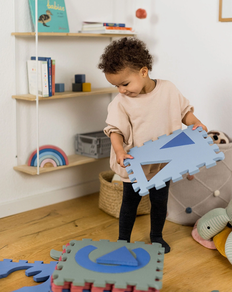 Spielmatte PUZZLE ARON & NORA 16-teilig in blau