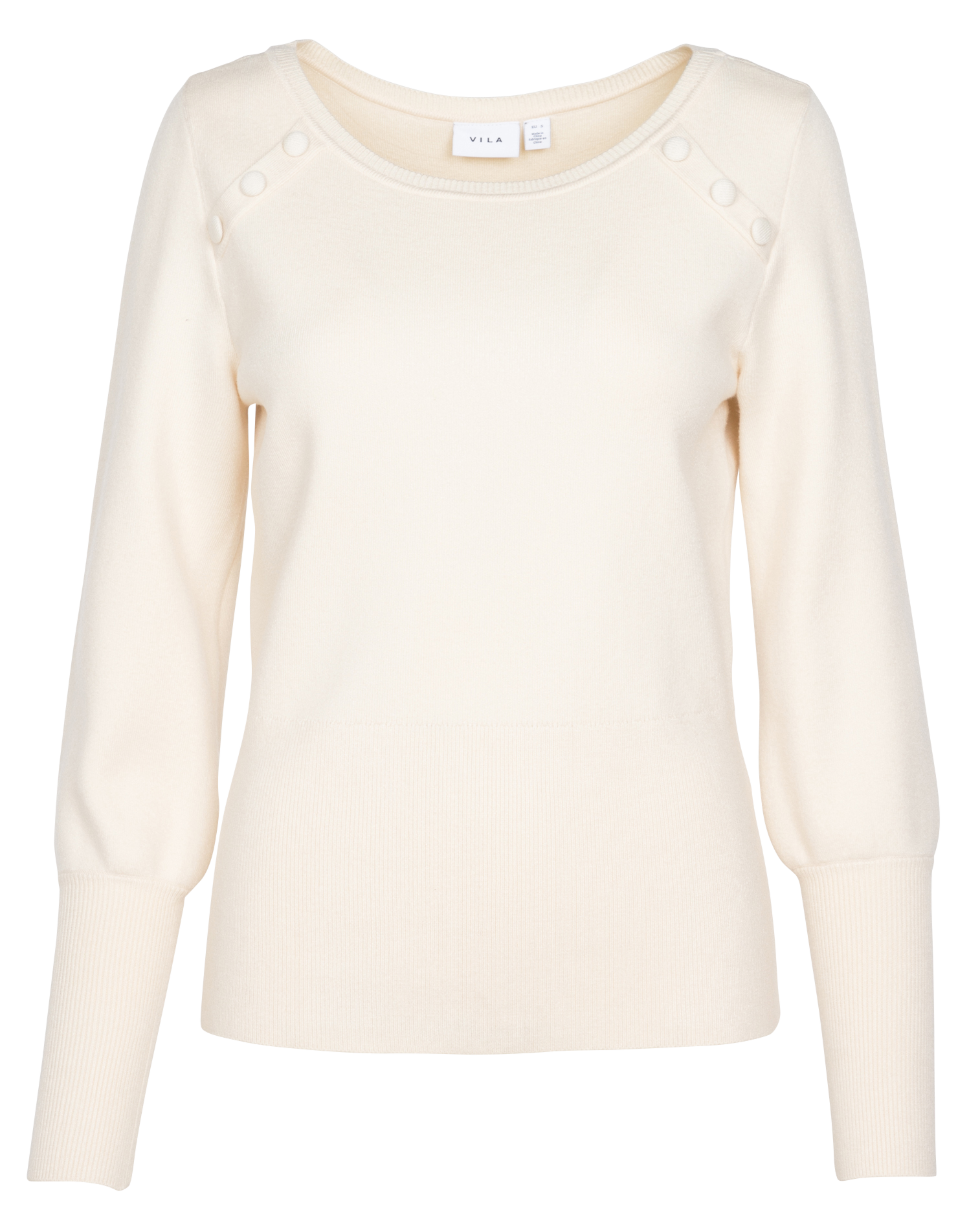 CASSIE - Pull col bateau en maille mélangée| Beige
