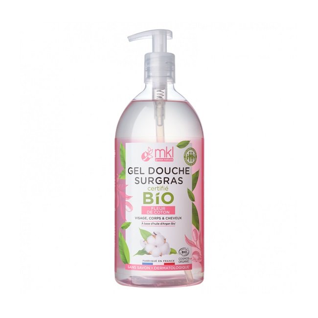 Gel Douche Surgras Fleur de Coton Bio 1 L