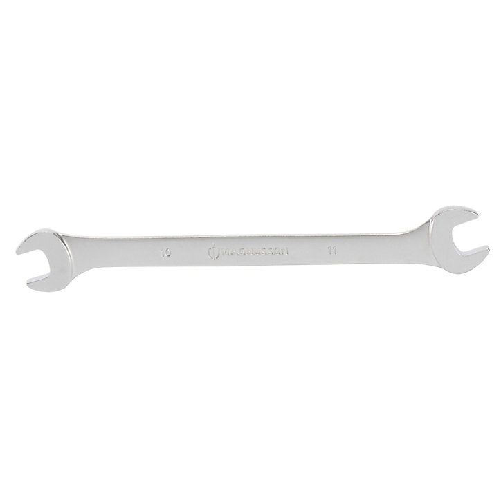 Clé plate Magnusson 10/11 mm double extrémité en acier au chrome vanadium L.135 mm