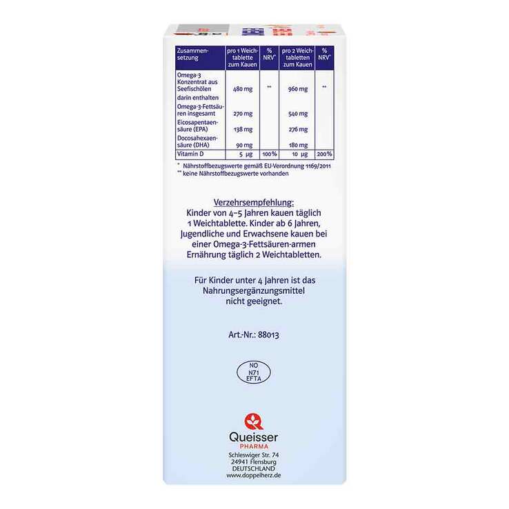 Doppelherz Omega-3 Gel-Tabs family Erdbeer Citrus system, 120 St