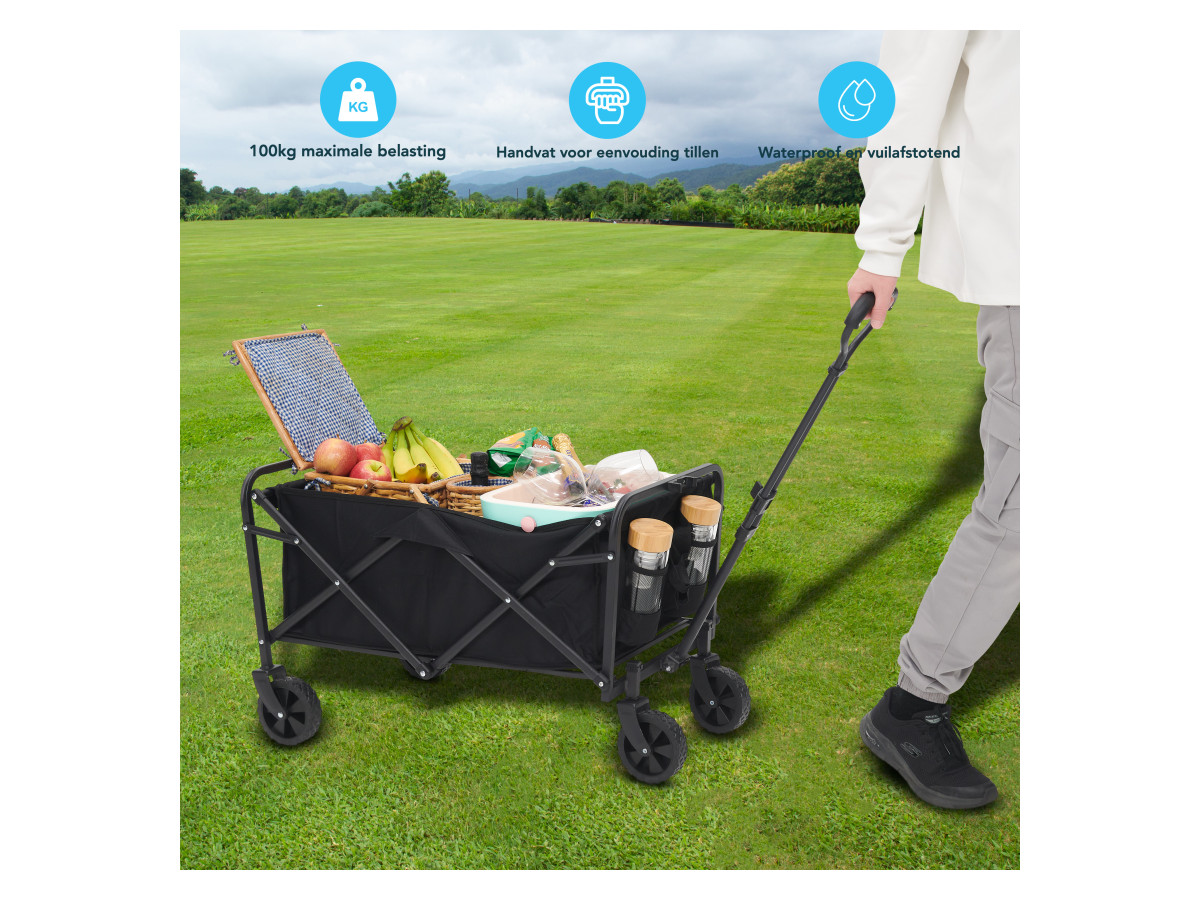 Brixy 75 x 50 cm opvouwbare bolderkar - 100 kg
