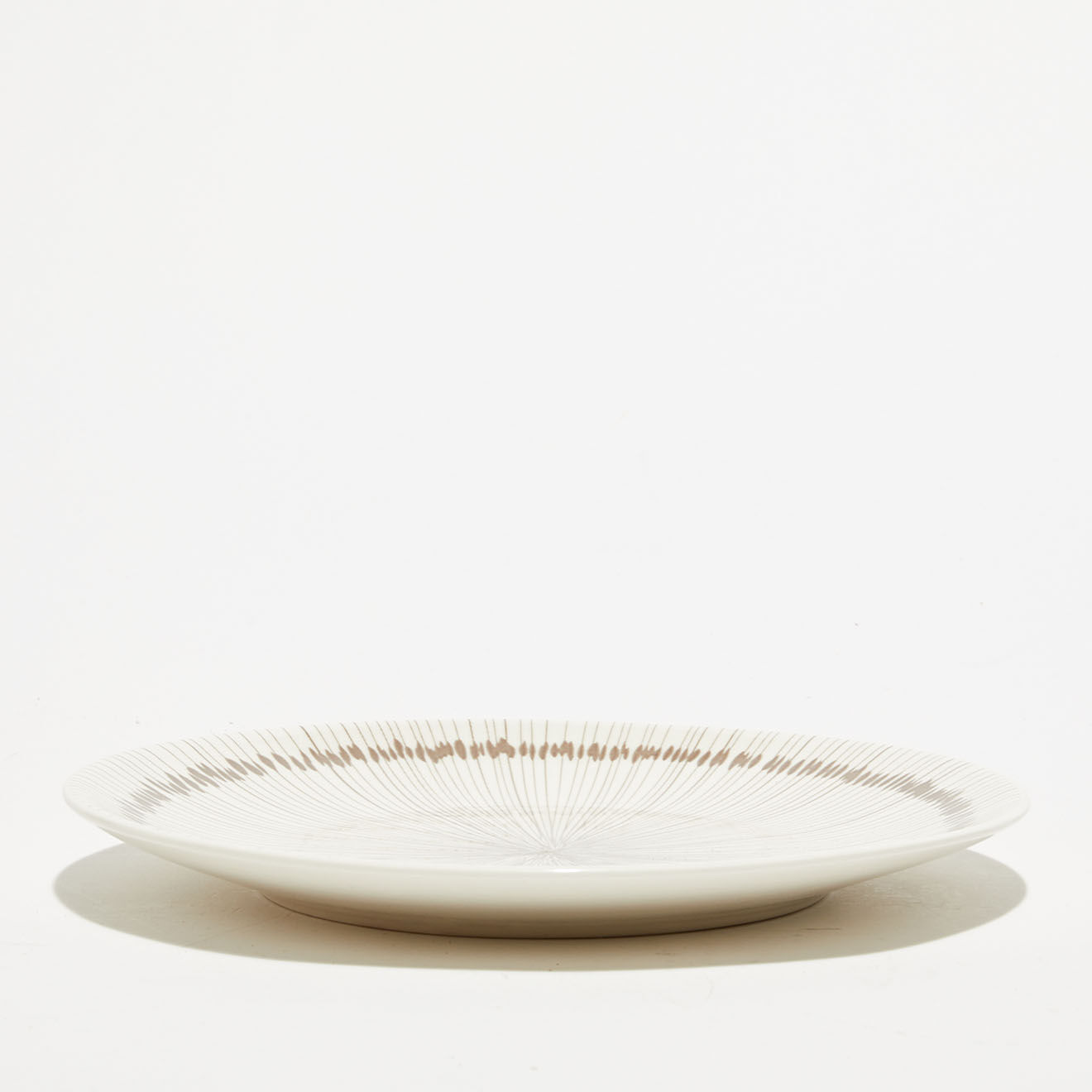 Pomax 6 Assiettes à dessert en Porcelaine Jupon gris/beige - D.22 cm