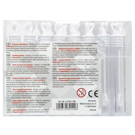 Idena Seifenblasen Stick mit Herzdeckel 4,5ml 48er