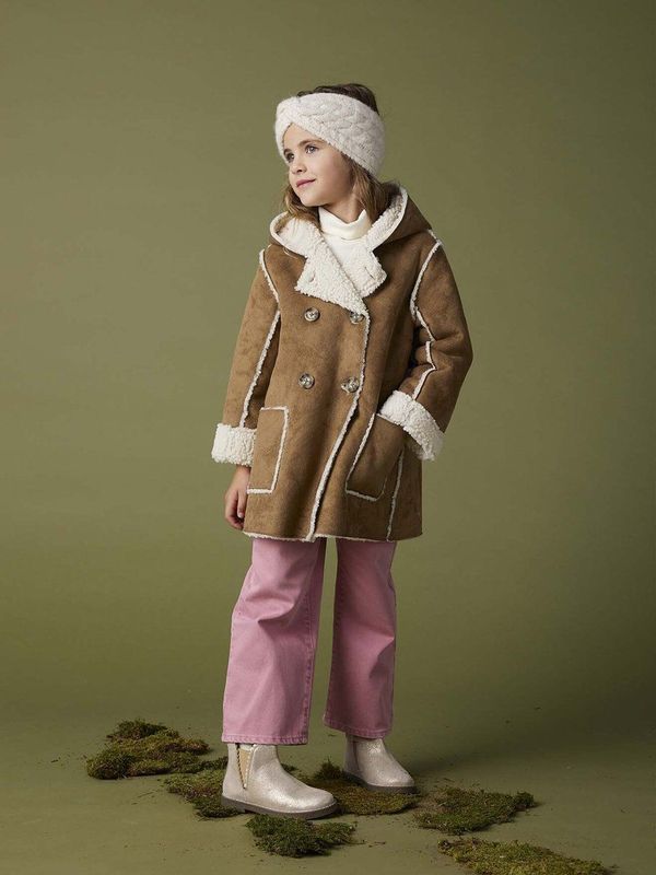 Mantel - Bruin - Wol - Meisjes - Met Capuchon