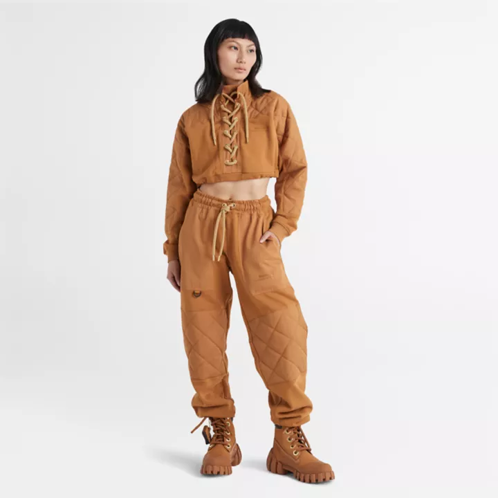 Sweat court Timberland x  Humberto Leon pour femme en jaune foncé