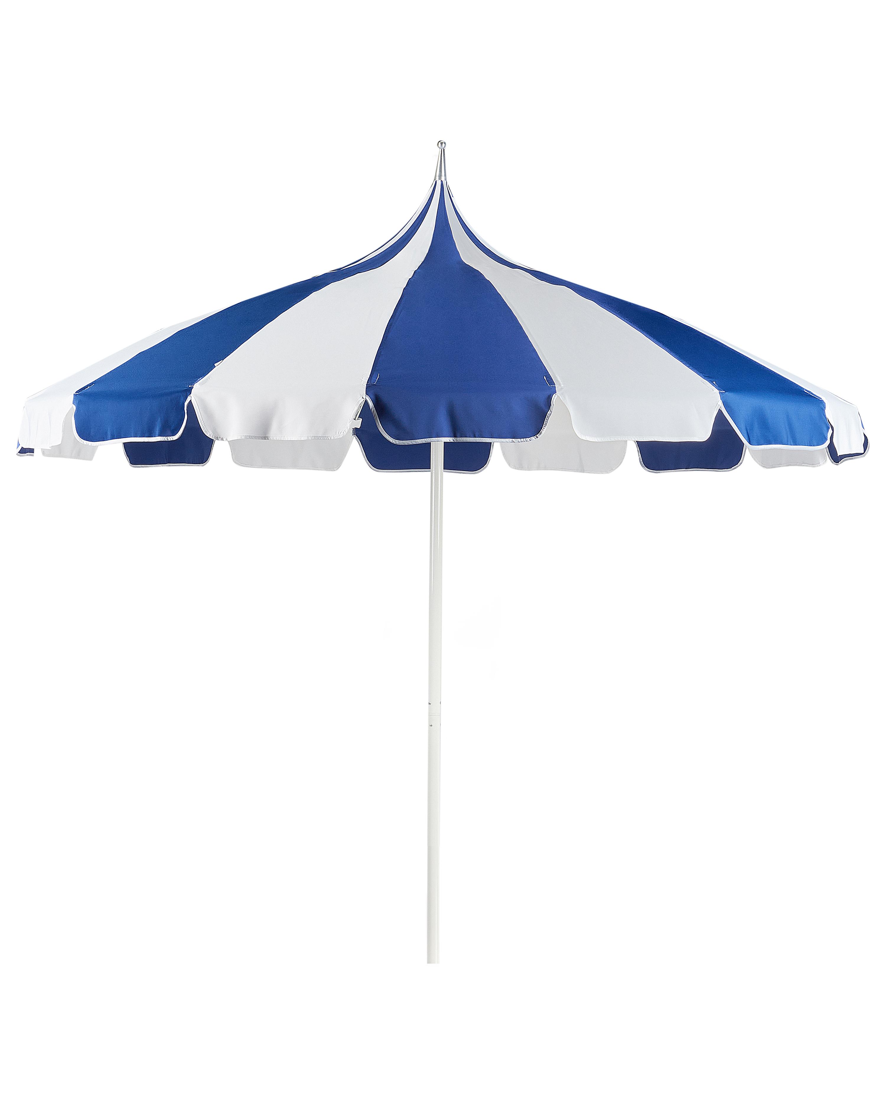 Parasol 245 cm MINOA Wit/blauw