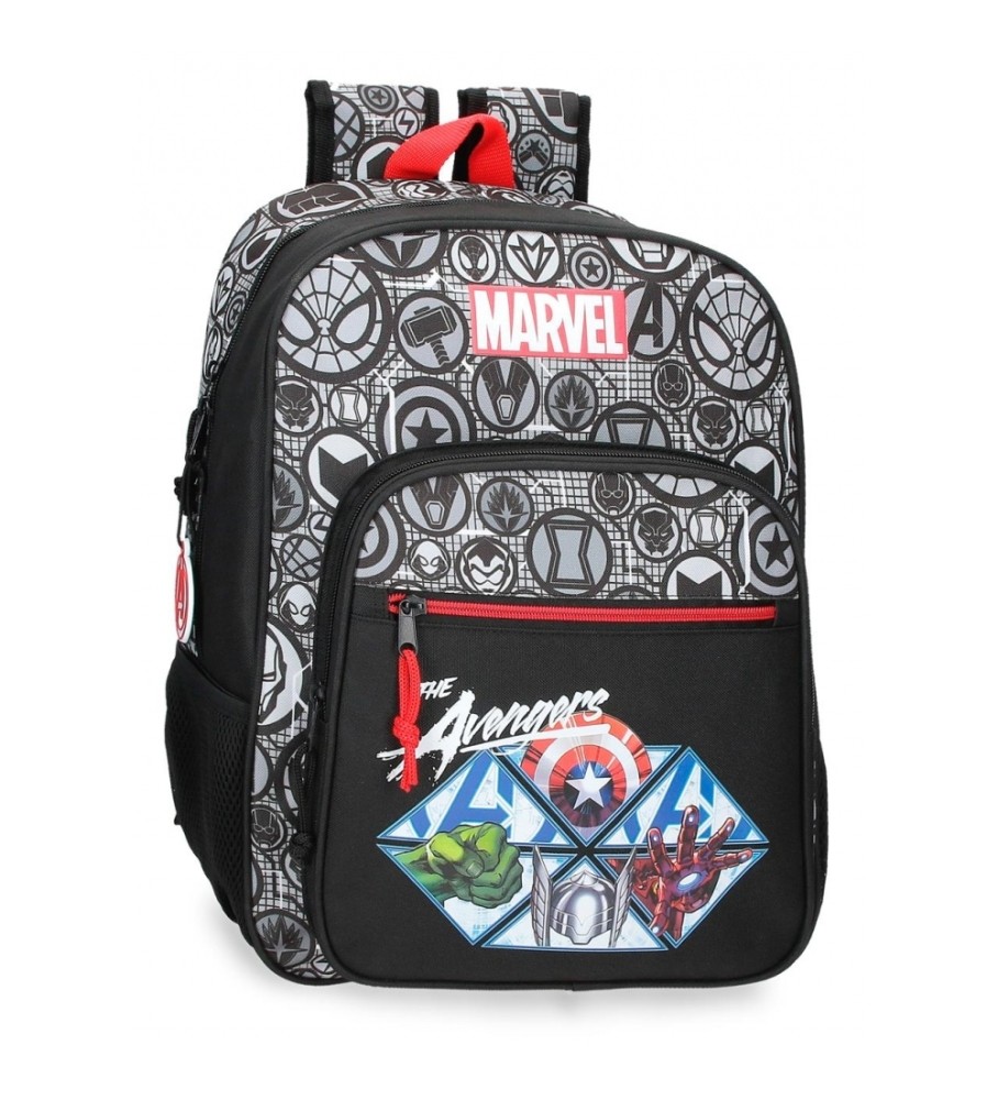 Disney Mochila Escolar Avengers Heroes negro -30x38x12cm-