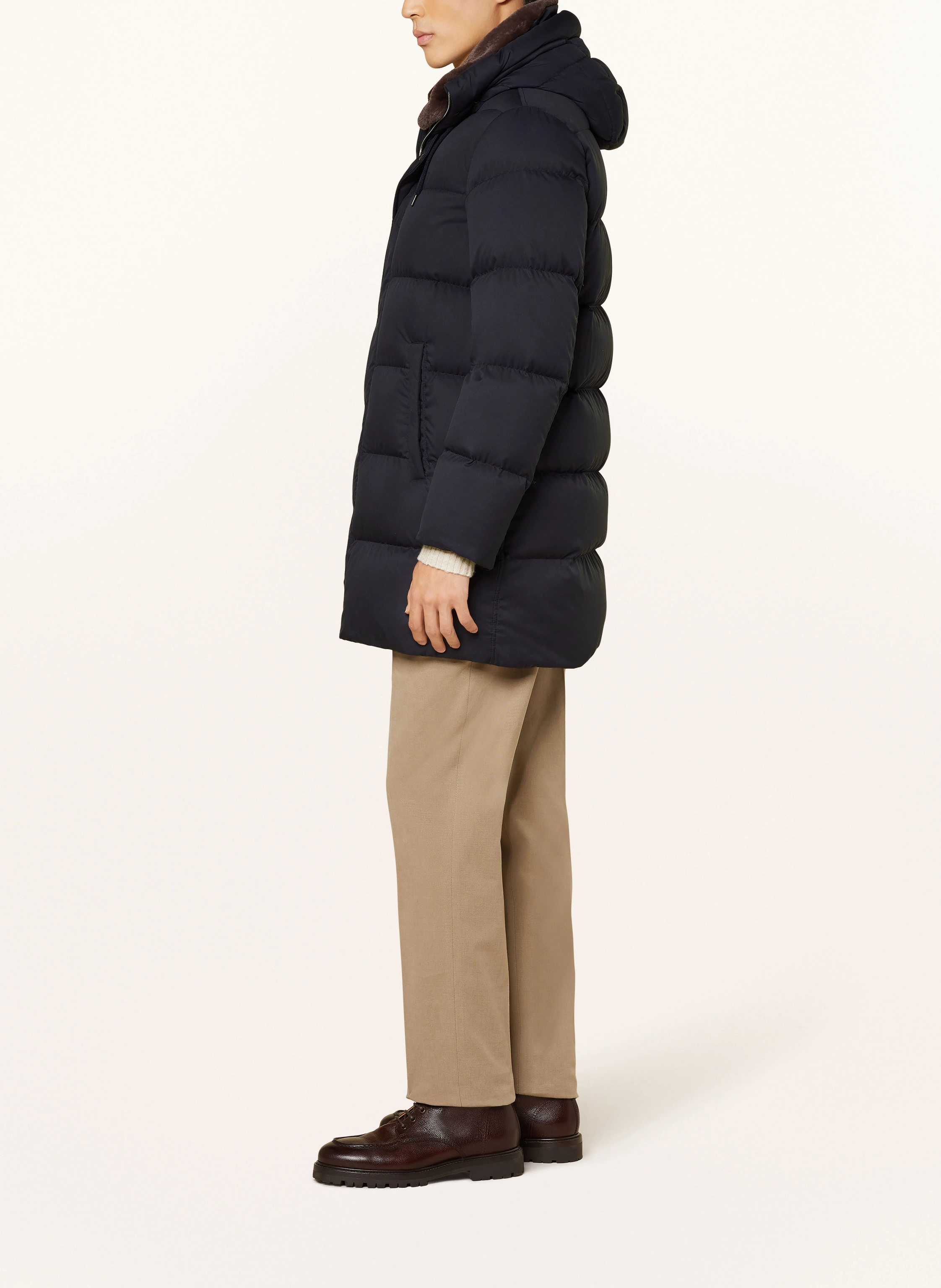 HERNO Daunenjacke mit abnehmbarem Kunstfell
