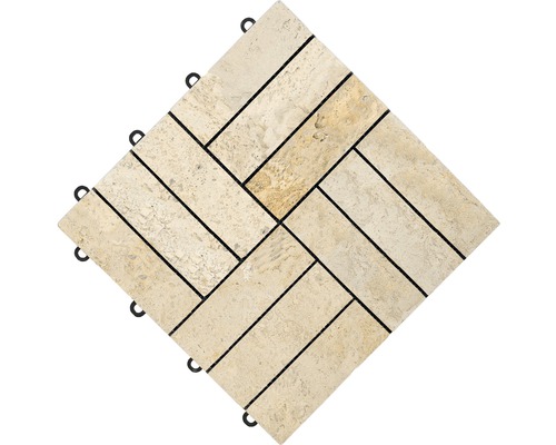 florco®stone kliktegel 30 x 30 x 2,8 cm, 4 stuks, travertin
