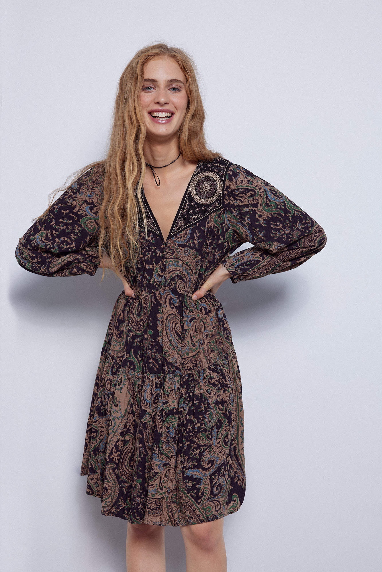 Vestido curto estampado
