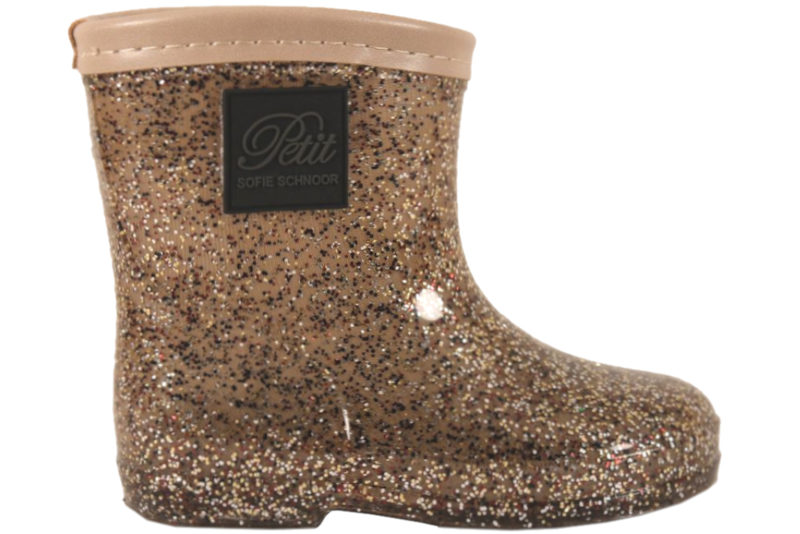 SOFIE SCHNOOR BEIGE GUMMISTØVLE MED GLIMMER