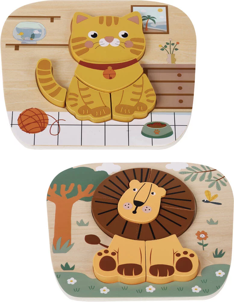 PUZZLE EN BOIS - CHAT ET LION