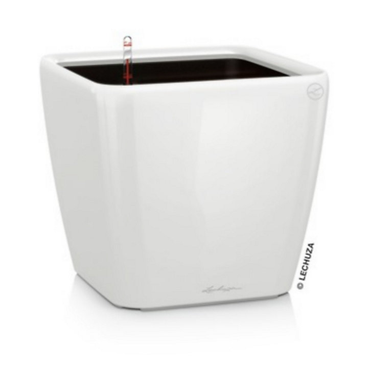 Pot carré Lechuza Premium LS blanc brillant 28 x 28 x h.26 cm