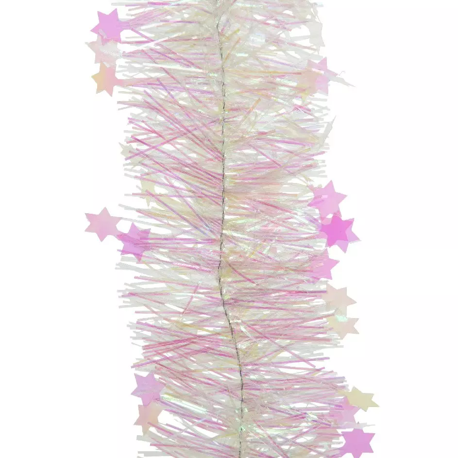 Guirlande de Noël (270 cm) Etoilée Blanc irisé