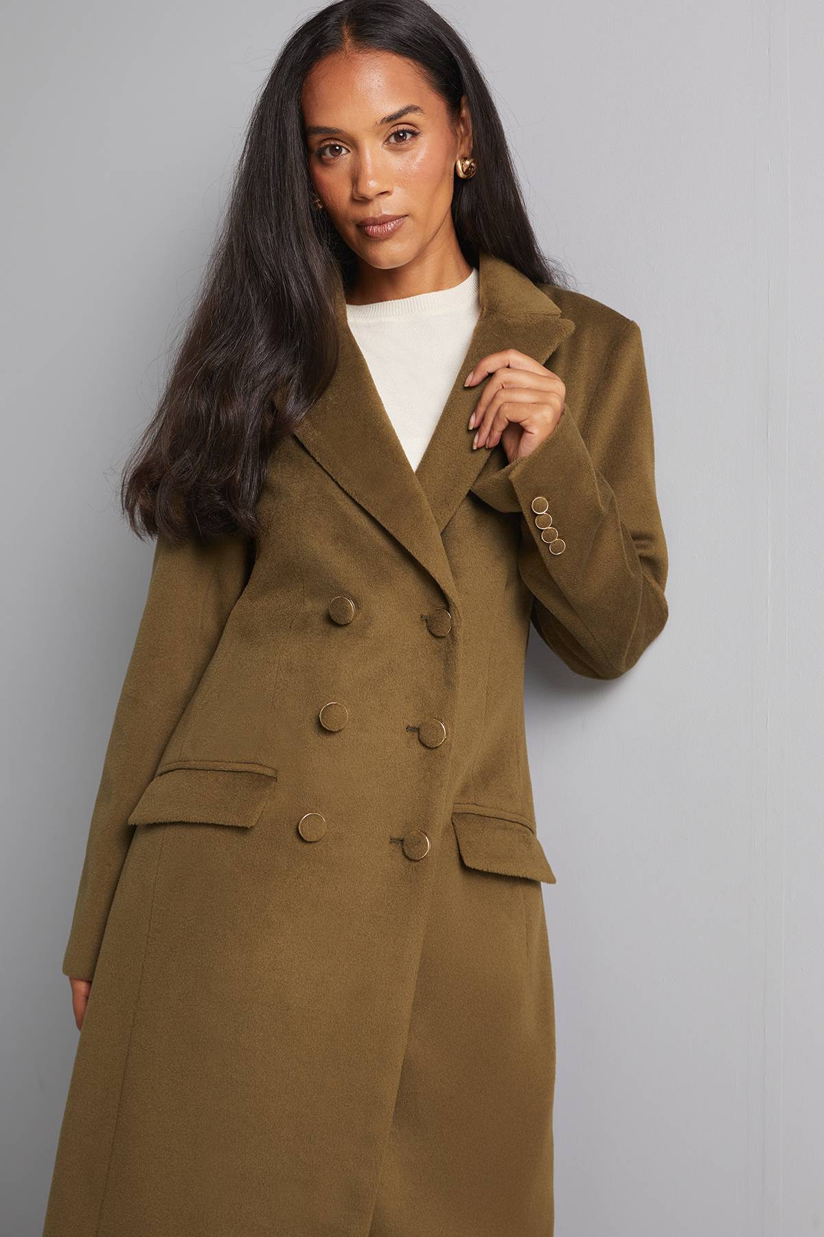 Wallis Manteau à Double Boutonnage avec Détails de Poches